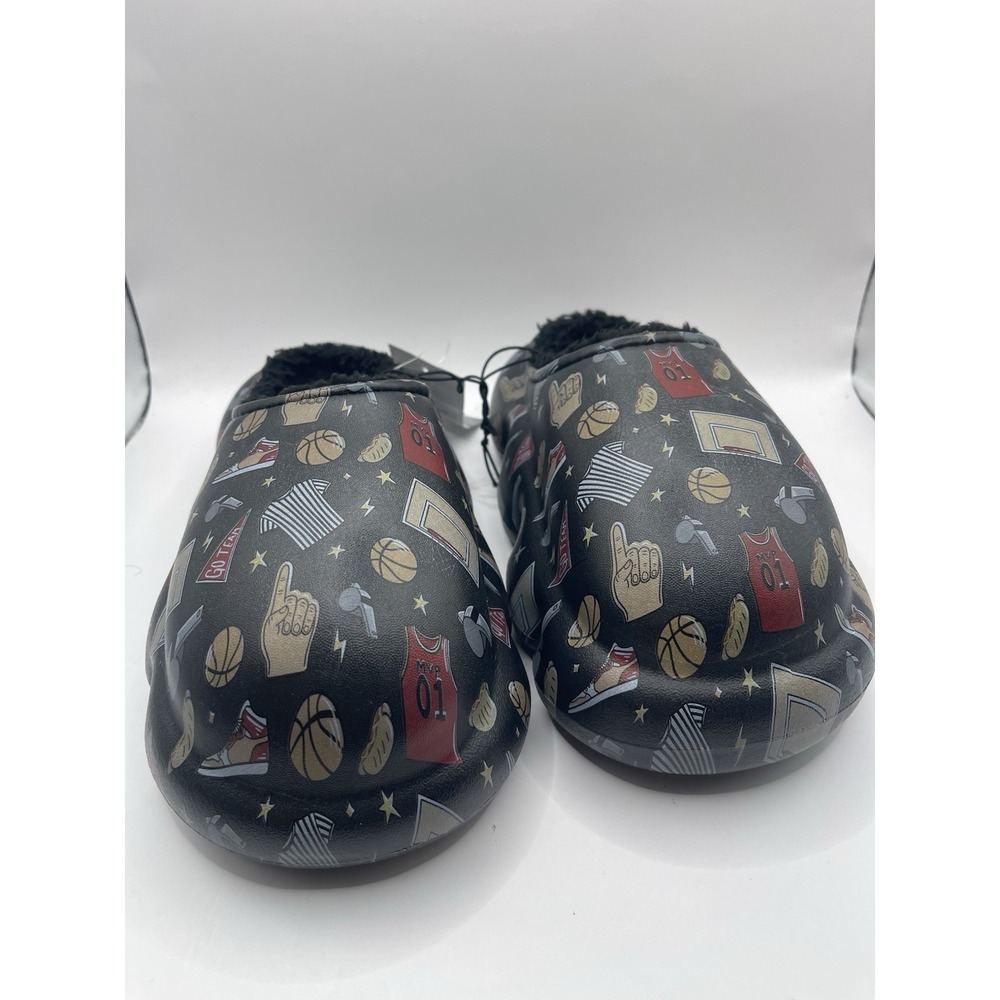 Kids Size 13 Red Black Logo‎ SlipOn Clogs Rubber Sherpa Lining red Foam comfort